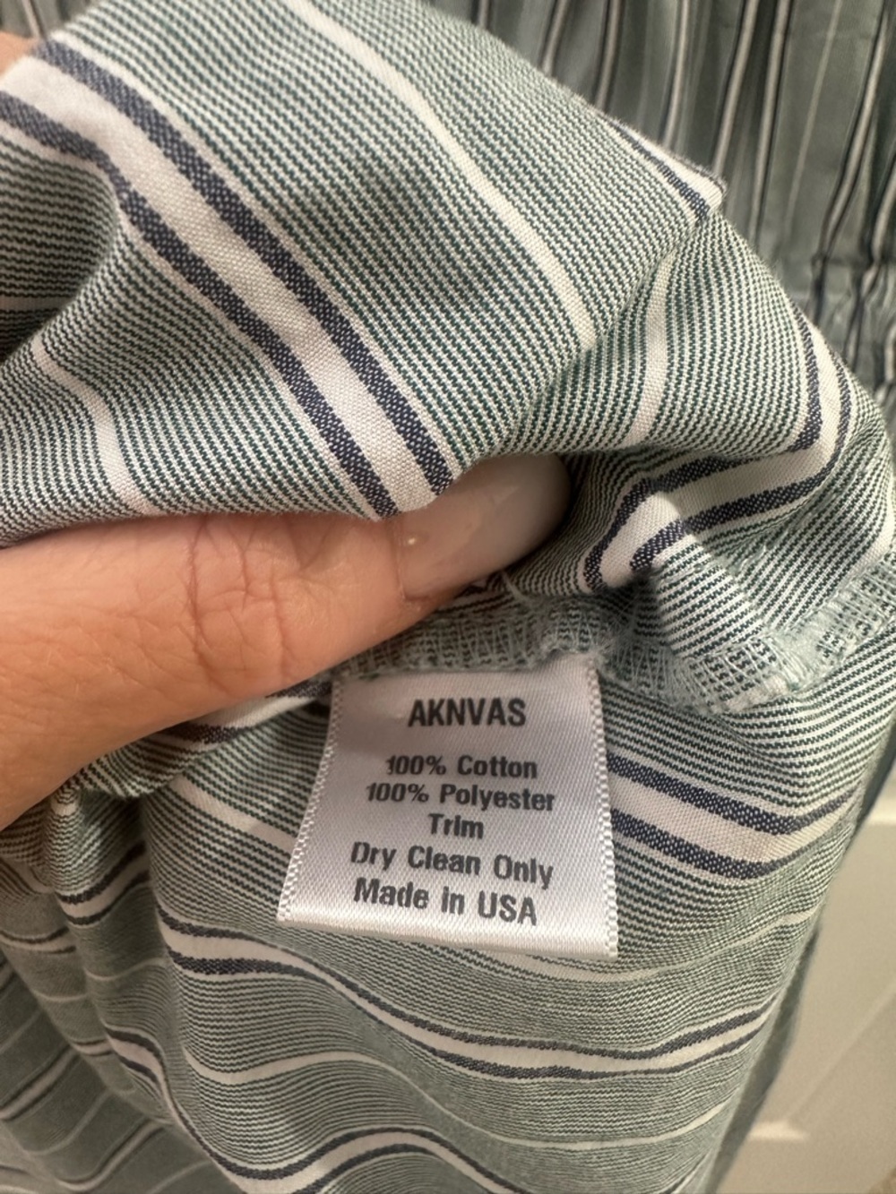 Aknvas Green & White Striped Pleated Midi Dress Size M Designer Retail $695 - Picture 11 of 12